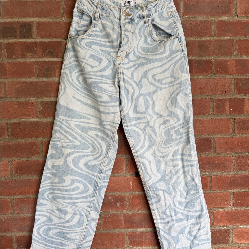 Tiger mist Swirl Patterned Jeans